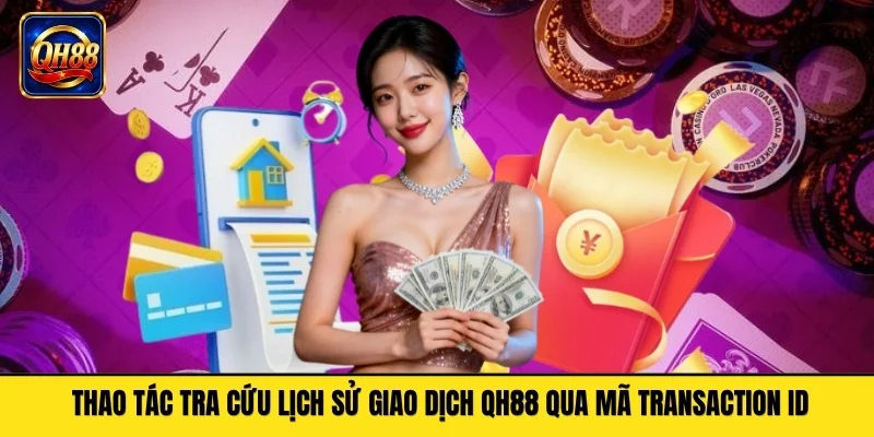 Thao tác tra cứu lịch sử giao dịch QH88 qua mã Transaction ID